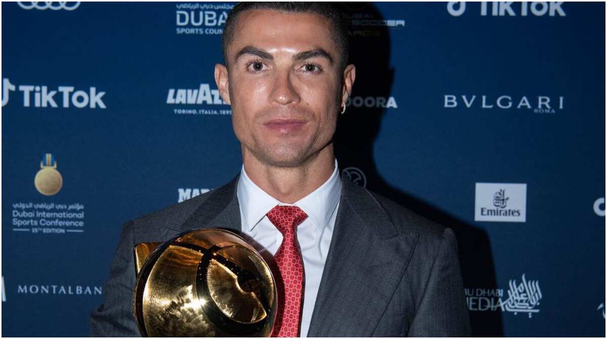 Just in: Cristiano Ronaldo reacts after receiving over 21m votes to become Player of the Century at Globe Soccer Awards