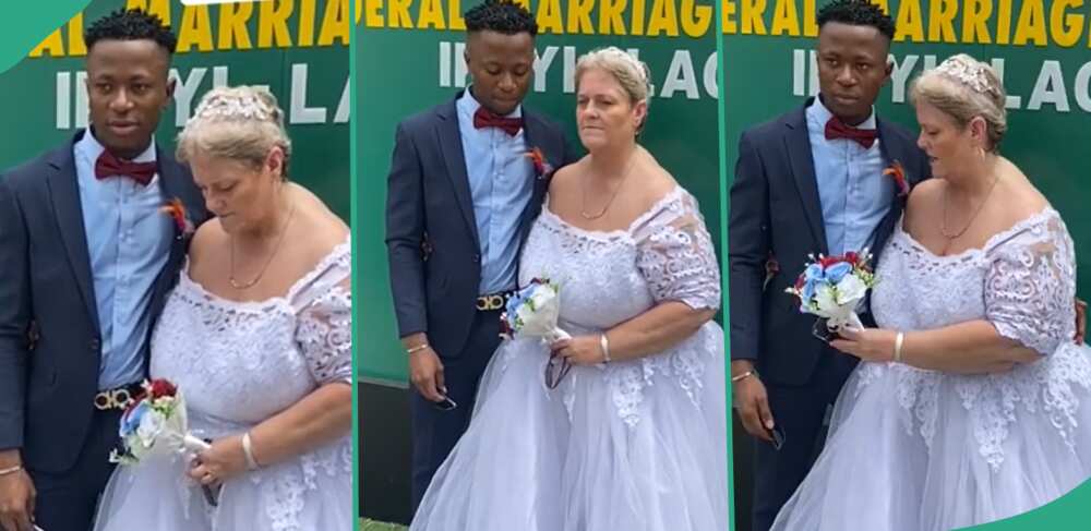 Man marries Oyinbo woman.