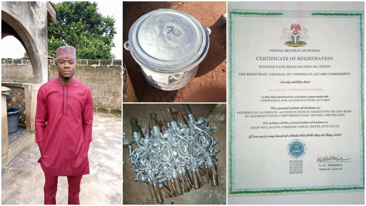 Nigerian man who uses waste metals to make pots, other household items celebrates as he registers company