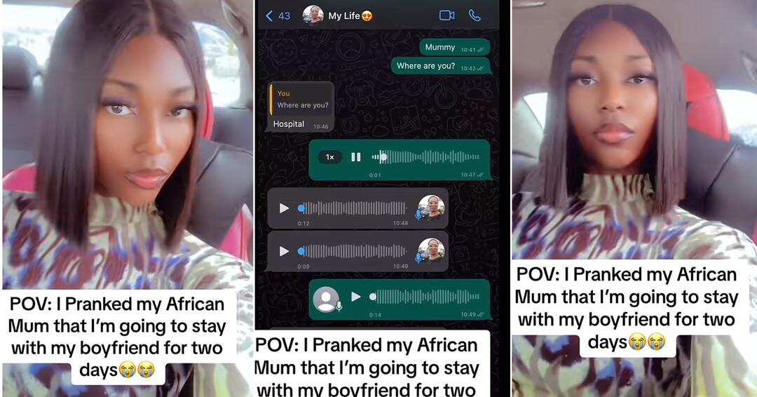 Check out a mother's reaction after her daughter pranked her about spending 2 days in boyfriend's house