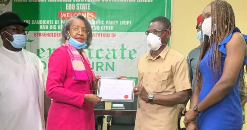 Edo election: Obaeki receives certificate of return Edo election: Obaeki receives certificate of return