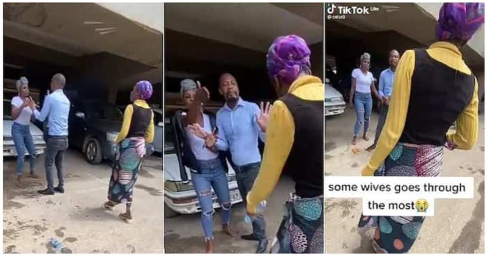 Side chick, married man, lady confronts hubby