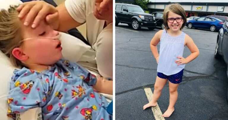 Little girl recovers from meningitis, pray on hospital bed