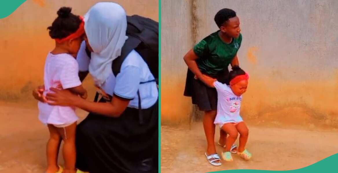 Video shows touching moment little baby wept as her mum bade her goodbye, leaves to work abroad
