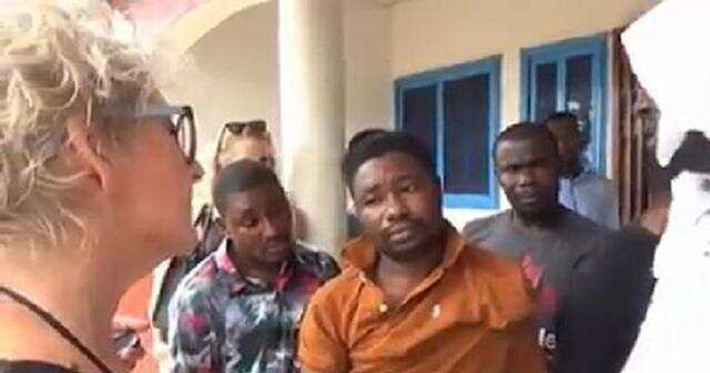 Oyinbo lady flies to Ghana to arrest yahoo boy who duped her of N8.2m (video)