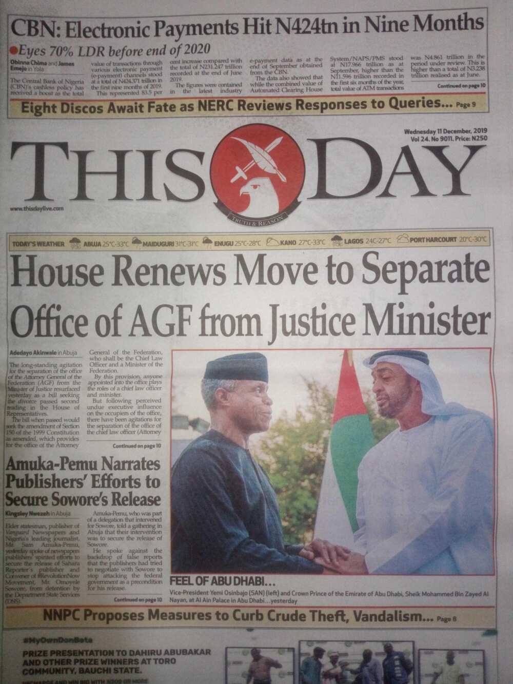 ThisDay newspaper review of December 11
