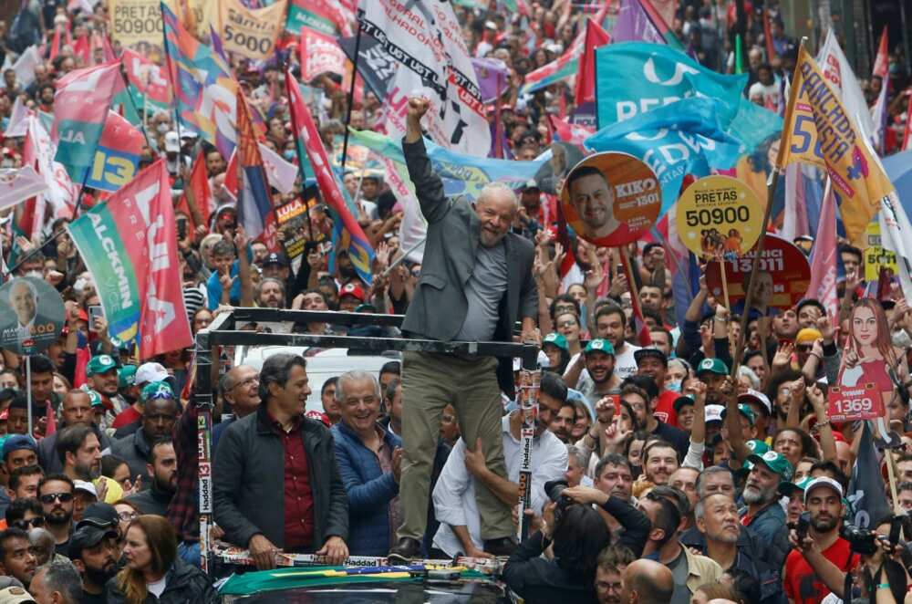 Lula wrapped up his campaign for the first-round vote with a rally in Sao Paulo