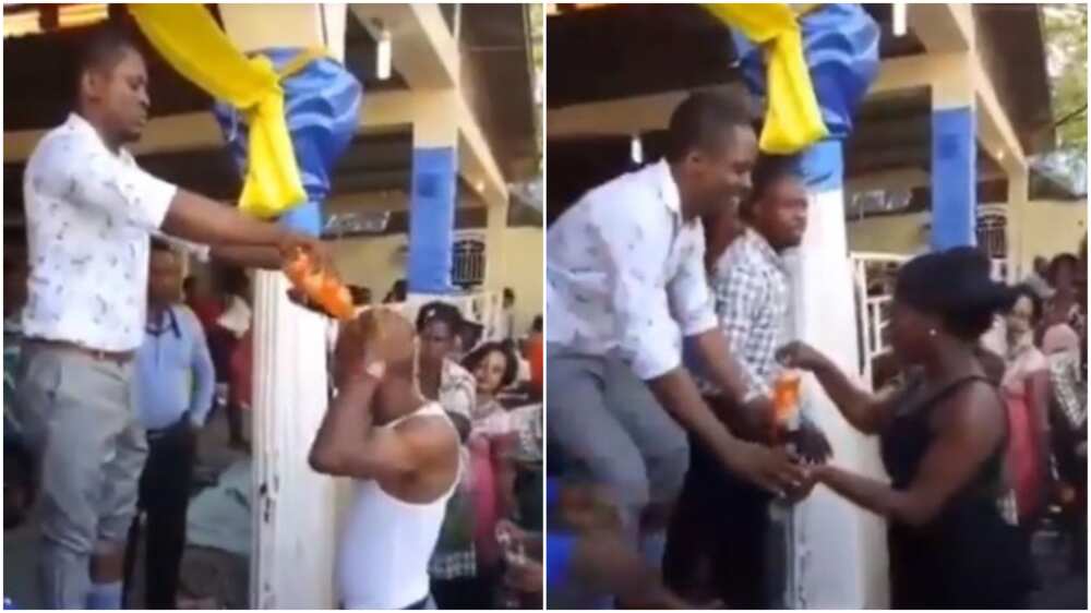 Nigerians react as pastor uses coke and fanta to anoint church members