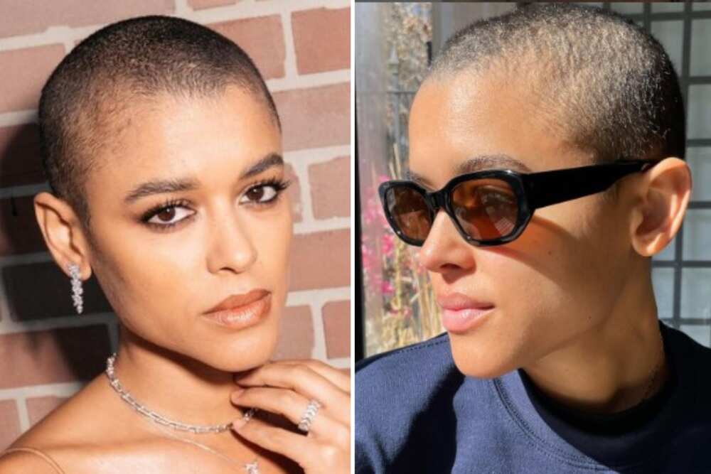 Feminine buzz cut