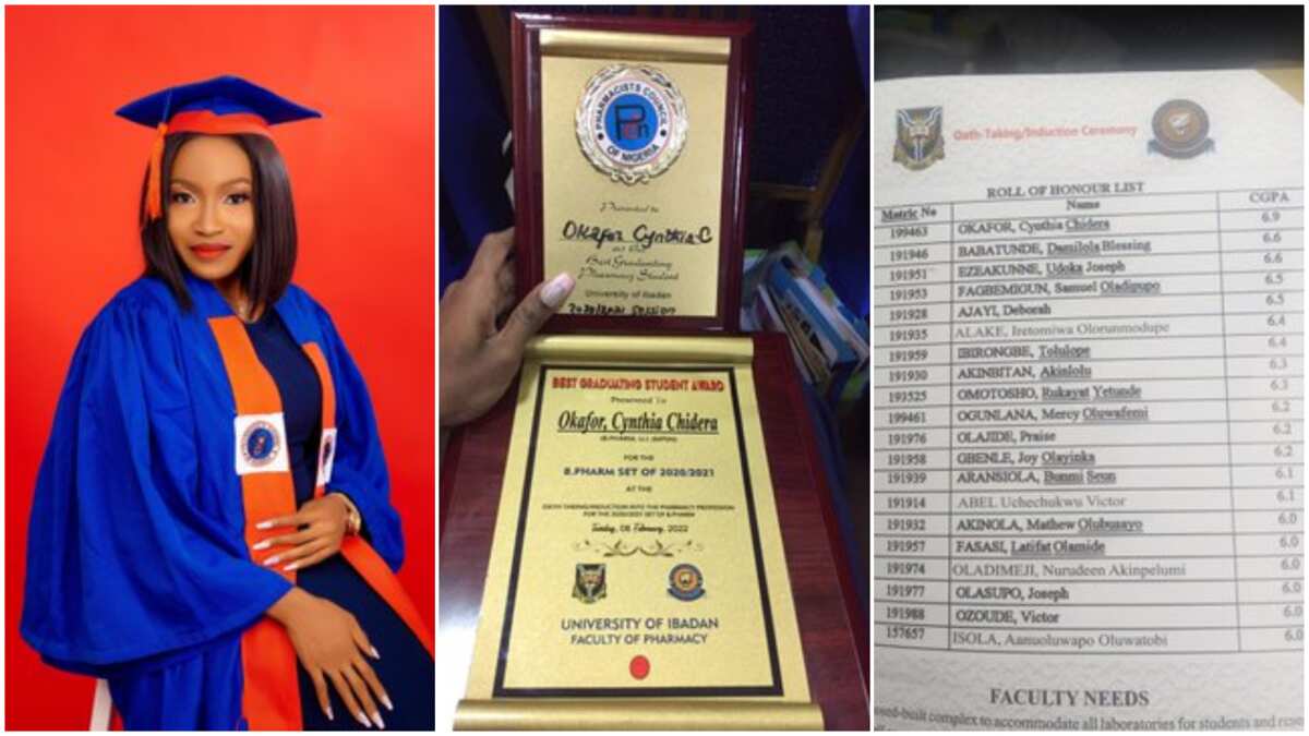 Nigerian lady sets personal record, graduates with 6.9 CGPA, her award photo from UI goes viral