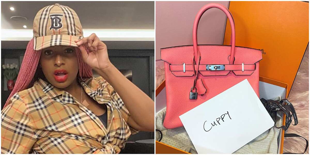 DJ Cuppy flaunts N7m pink Birkin bag she received from her new man ahead of their 2nd date (photo)