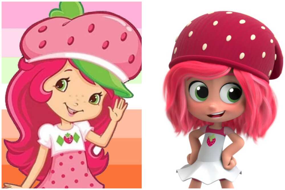 Pink hair cartoon characters