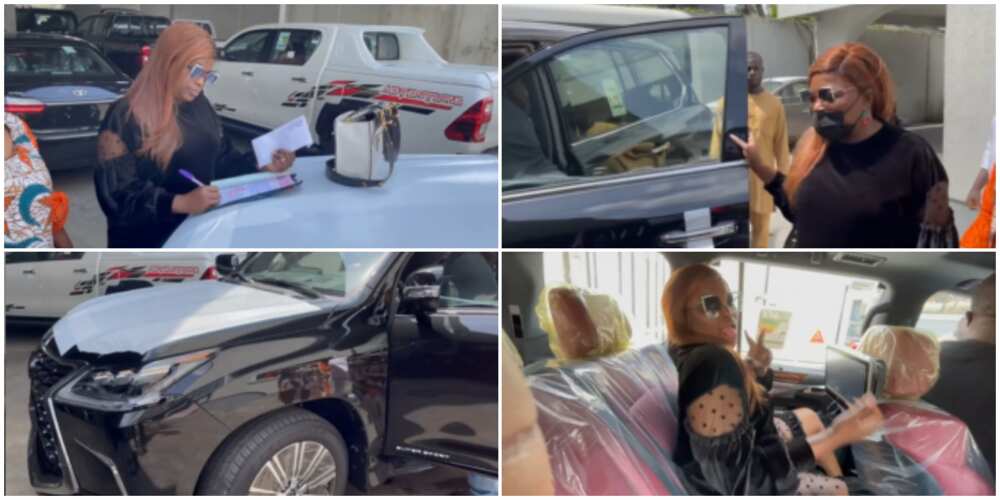 New Whip Alert: Funke Akindele Cops 'Tear Rubber' Lexus SUV, Hubb JJC Skillz Congratulates Her