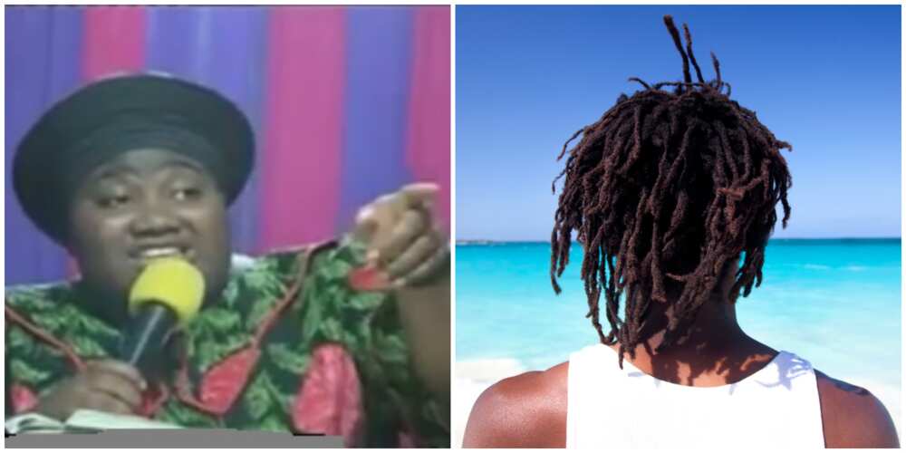 Photos of the evangelist, and a photo of dreadlocks model.