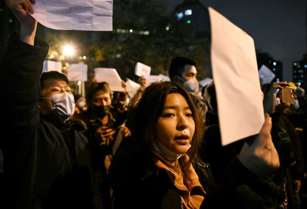 Protests flared up in cities around China, including Beijing and Shanghai