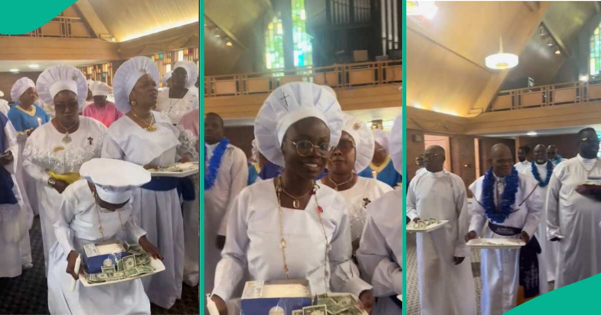 OMG! Dollar held in tray as Nigerian lady danced to celebrate her graduation with a lot of excitement