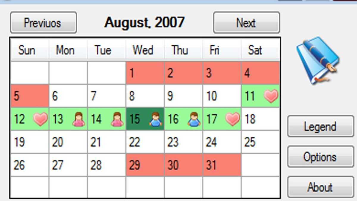 Calendar Method Safe Days Chart Tagalog