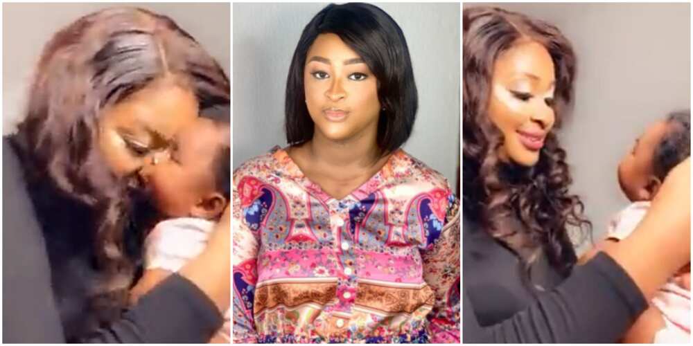 Actress Etinosa discovers extra talent as she sings to her beautiful daughter