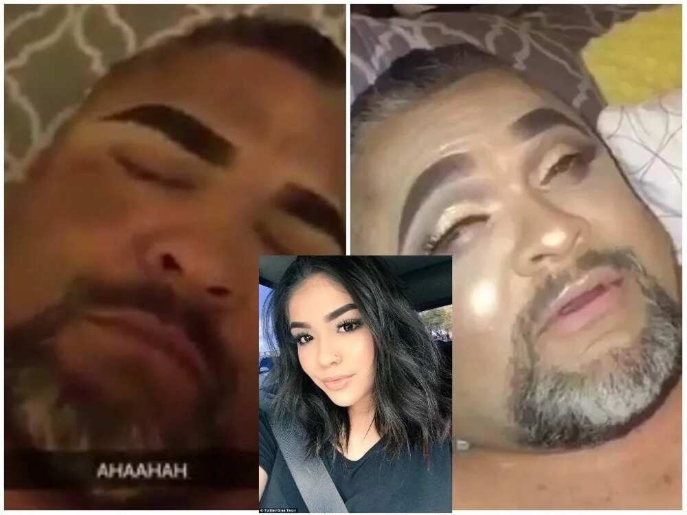 Teen gives father total facial makeover while he sleeps