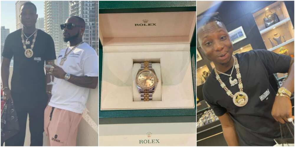 Davido buys Rolex wristwatch for PA (Photos)