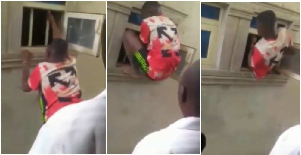 Nigerian thief expertly displays skills he uses in entering peoples' homes in viral video
