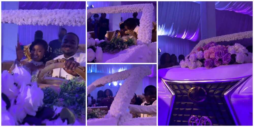 Couple Uses Big Beautiful White Car Cake for Their Wedding, Sits and ...