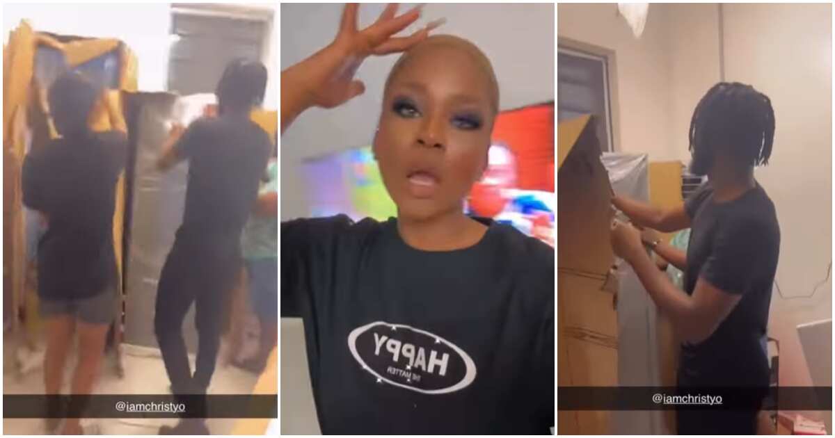 Watch the moment Phyna invited her BBNaija colleagues to help her move into her new house
