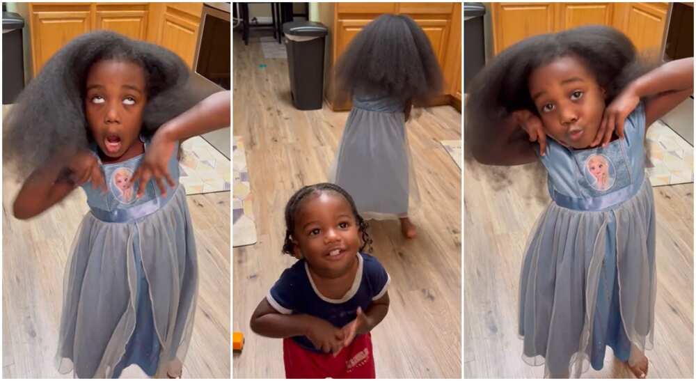 Photos of a girl dancing with her brother.