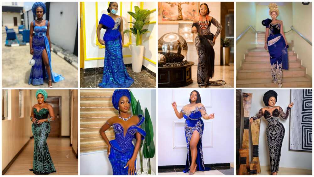 Trendy Lace and Suede (Velvet) Combination Styles for Stylish Ladies -  Stylish Naija