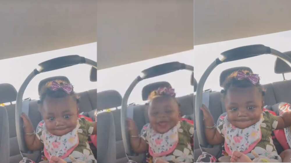Little baby with hilarious way of laughing Little baby with hilarious way of laughing