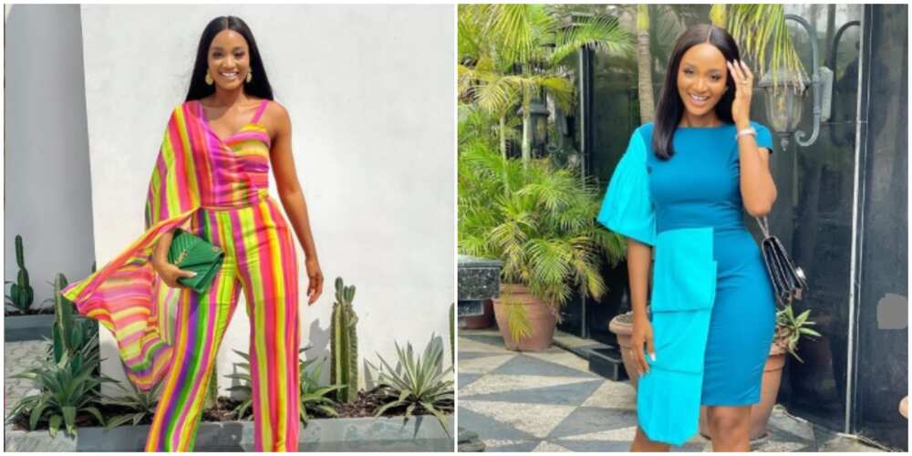 Photos of Powede Awujo in different outfits.