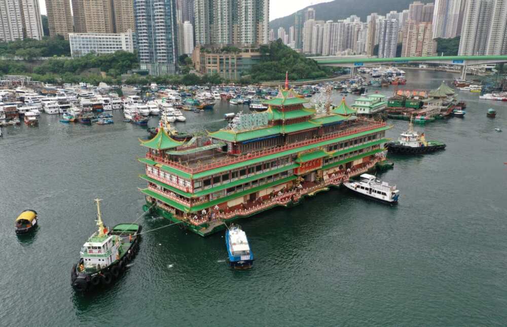 The Jumbo Floating Restaurant was originally believed to have sunk in the South China Sea after being towed away from Hong Kong The Jumbo Floating Restaurant was originally believed to have sunk in the South China Sea after being towed away from Hong Kong