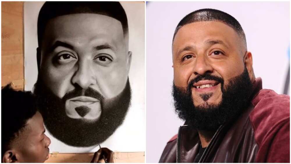 A collage of the pencil drawing and DJ Khaled. Photos sources: Mubi/Twitter/@kemz_Emmanuel A collage of the pencil drawing and DJ Khaled. Photos sources: Mubi/Twitter/@kemz_Emmanuel