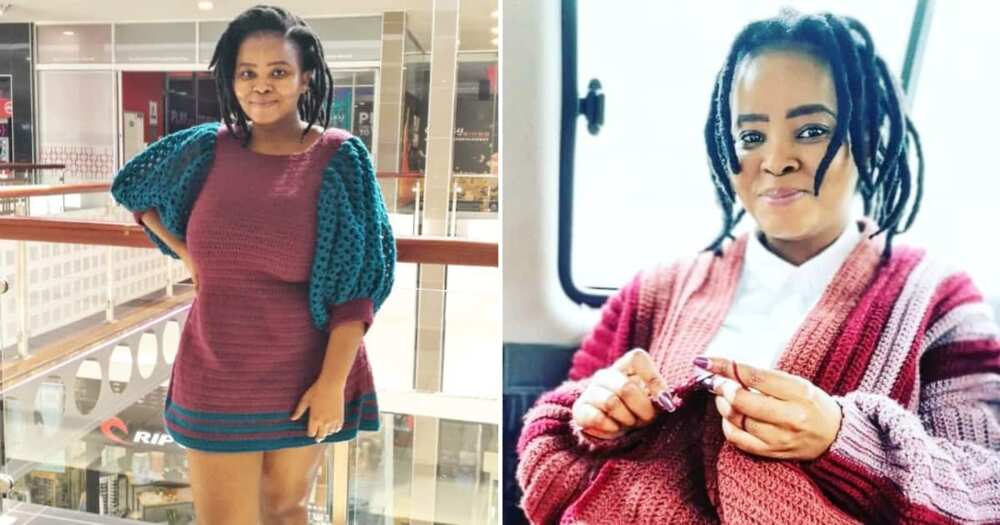 A young Durban woman crochets clothing and bags to make a living