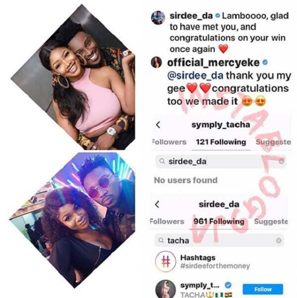 BBNaija drama: Tacha unfollows her bestie Sir Dee