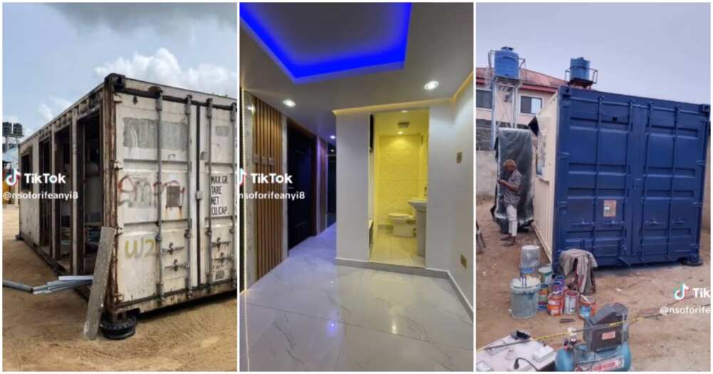 Nigerian man, brick houses, containers, Ifeanyichukwu Nsofor