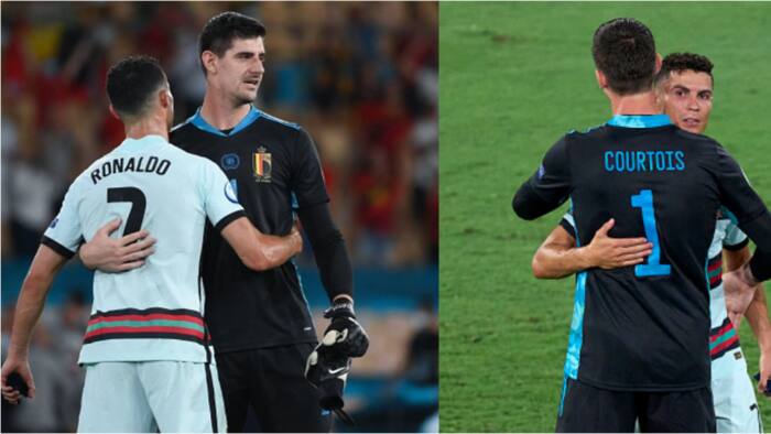 What Ronaldo told Courtois after Portugal's defeat to Belgium at Euro 2020 last 16 revealed