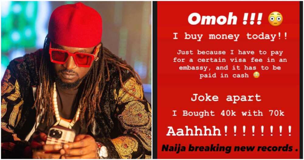 PSquare's Paul Okoye buys N40k for N70k, naira scarcity. PSquare's Paul Okoye buys N40k for N70k, naira scarcity.