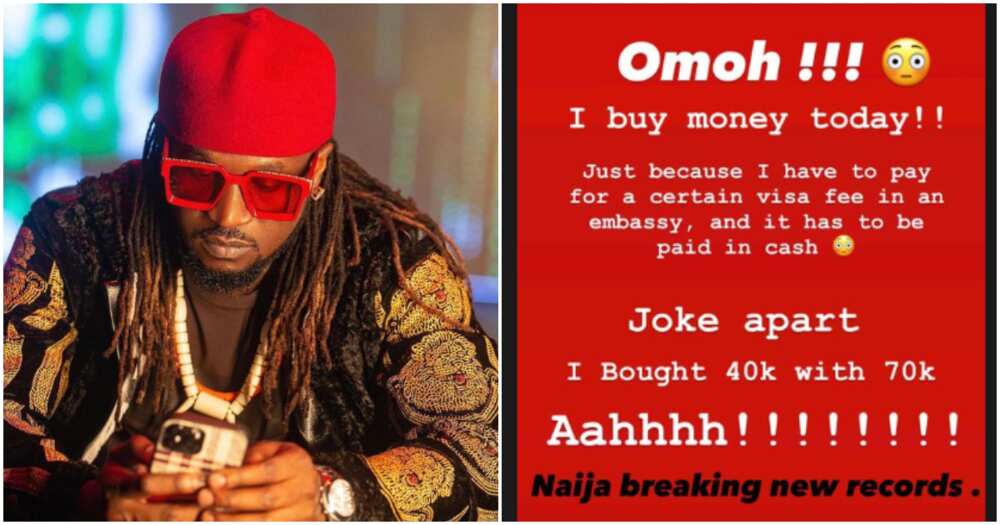 PSquare's Paul Okoye buys N40k for N70k, naira scarcity.