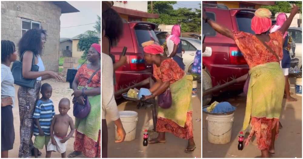 Hawker and her kid, hawker gifted cash, lady pays house rent for hawker, hawker gets help