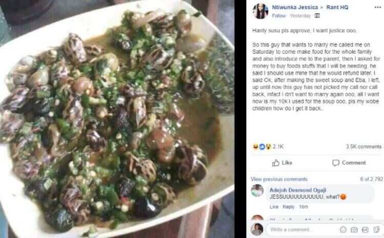 Legit.ng readers react to lady who got dumped by boyfriend for cooking okro soup worth N10,000