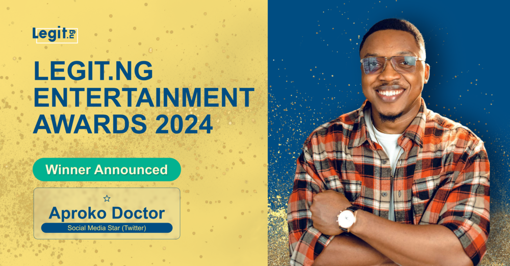 Chinonso Egemba, Aproko Doctor, Legit.ng Entertainment Awards, Winners, Announcement