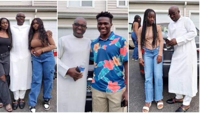 "Why are they looking angry?" Photos of Mercy Aigbe's hubby hanging out with his kids from 1st wife goes viral