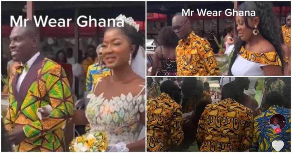 Wedding Dresses: Smart Ghanaian Bride Blends African Print With White Lace To Creatively Design Her White Gown Wedding Dresses: Smart Ghanaian Bride Blends African Print With White Lace To Creatively Design Her White Gown