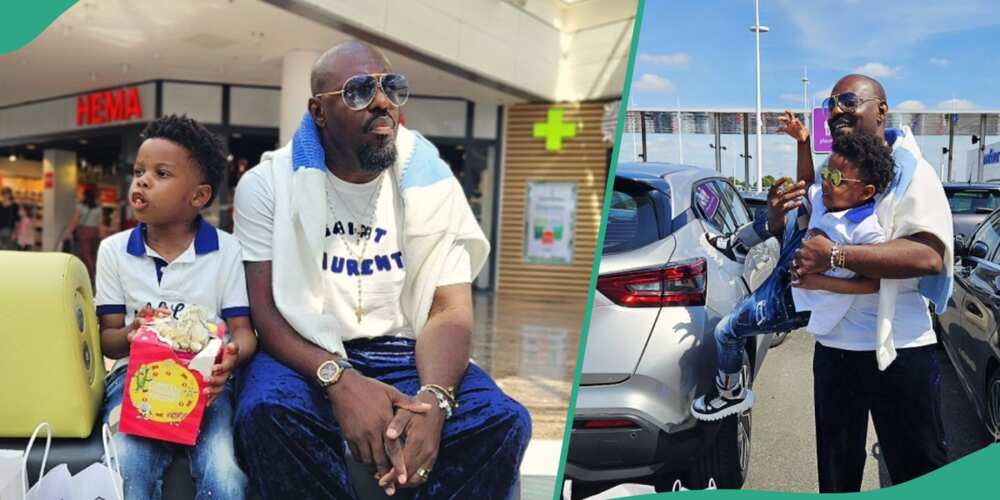 Jim Iyke shares video of him and son in Paris.