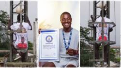 "He challenged himself": Nigerian man sets new Guinness World Record, balances ball on head, climbs 150 steps