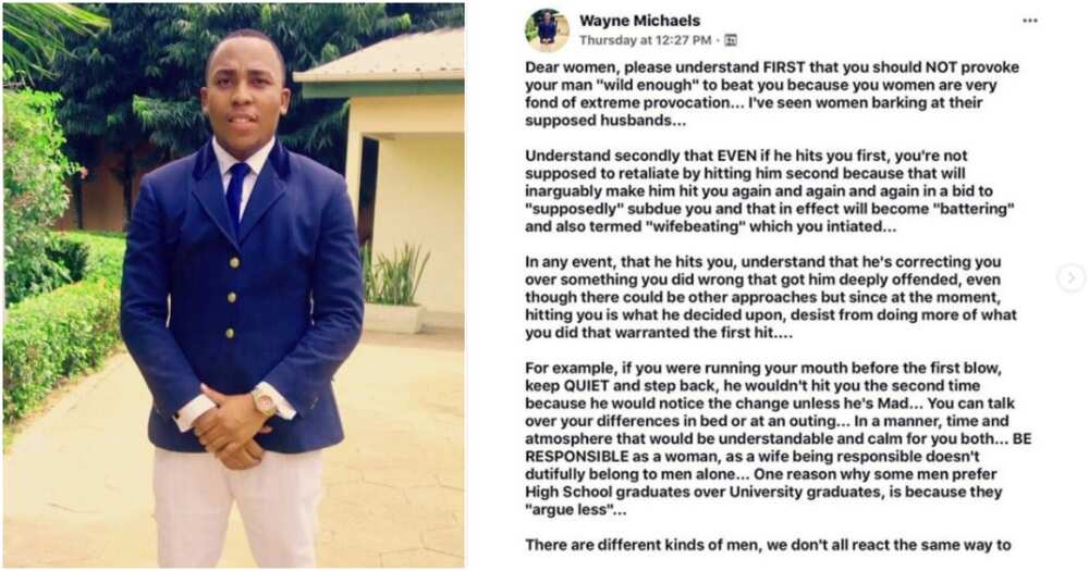 If your husband beats you, he is correcting you - Nigerian man tells women