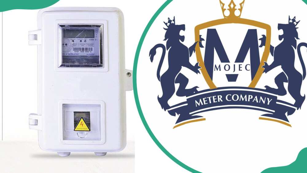 MOJEC prepaid metre  (L). Logo of MOJEC International Limited (R)