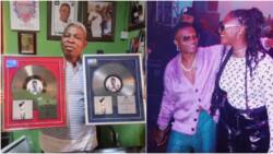 Sunday Are thanks Tems, all media houses, FC as he receives Wizkid's UK silver and gold plaques for Essence