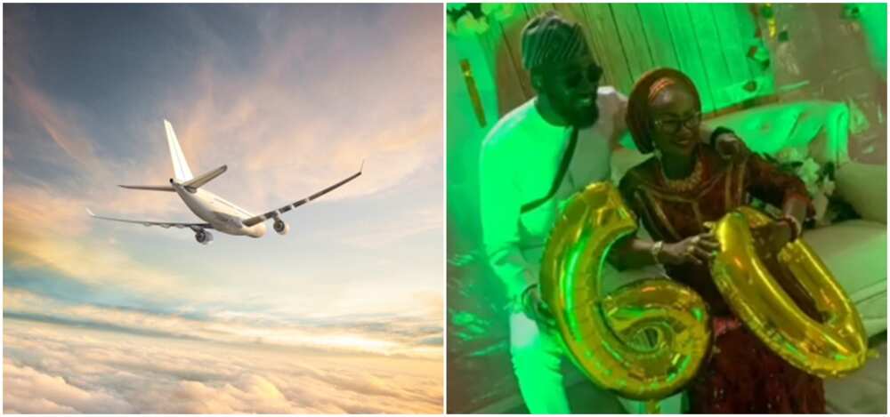 Nigerian man living abroad surprises his mum on her 60th birthday, flies into Nigeria to be with her